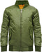 Girls Boys Kids Plain Zip Up Biker Bomber Padded Jacket